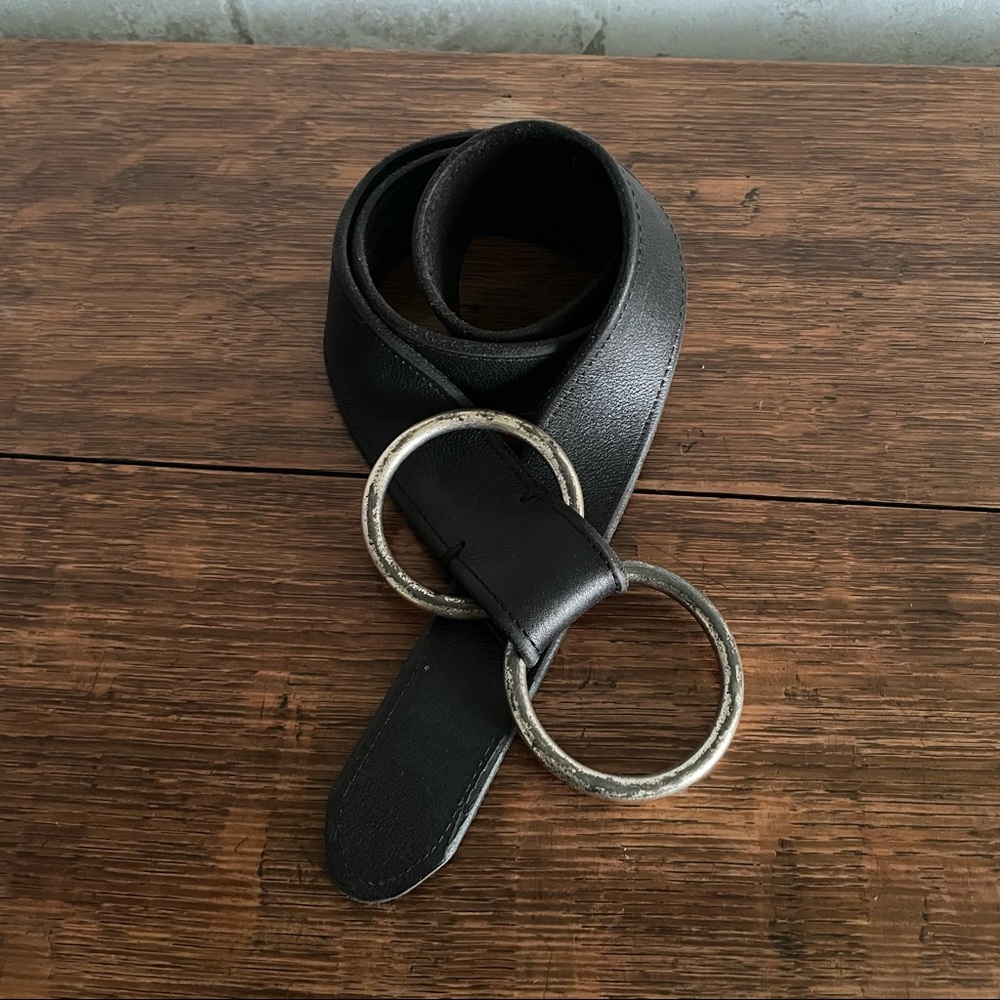Fossil Women’s Double D-Ring Black Leather Belt Medium